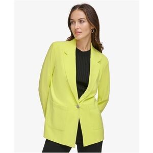 DKNY Women's Bright Yellow Suit Jacket